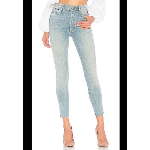 Mother Denim- Stunner Ankle Fray- Blue Distressed Wash